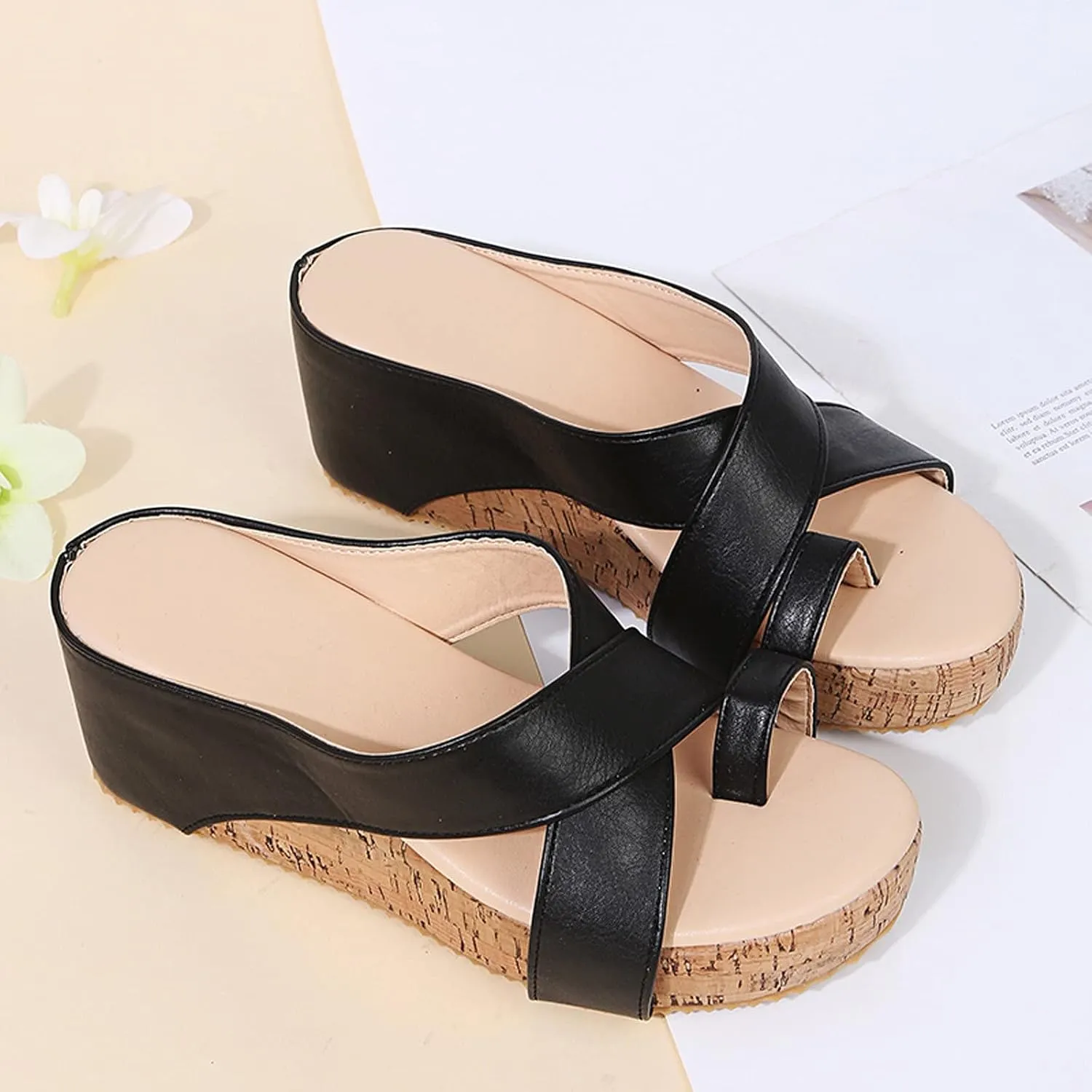 Sandals for Women Dressy Summer, Wedge Sandals for Womens Wedge Platform Sandal Open Toe Casual Comfort Sandals