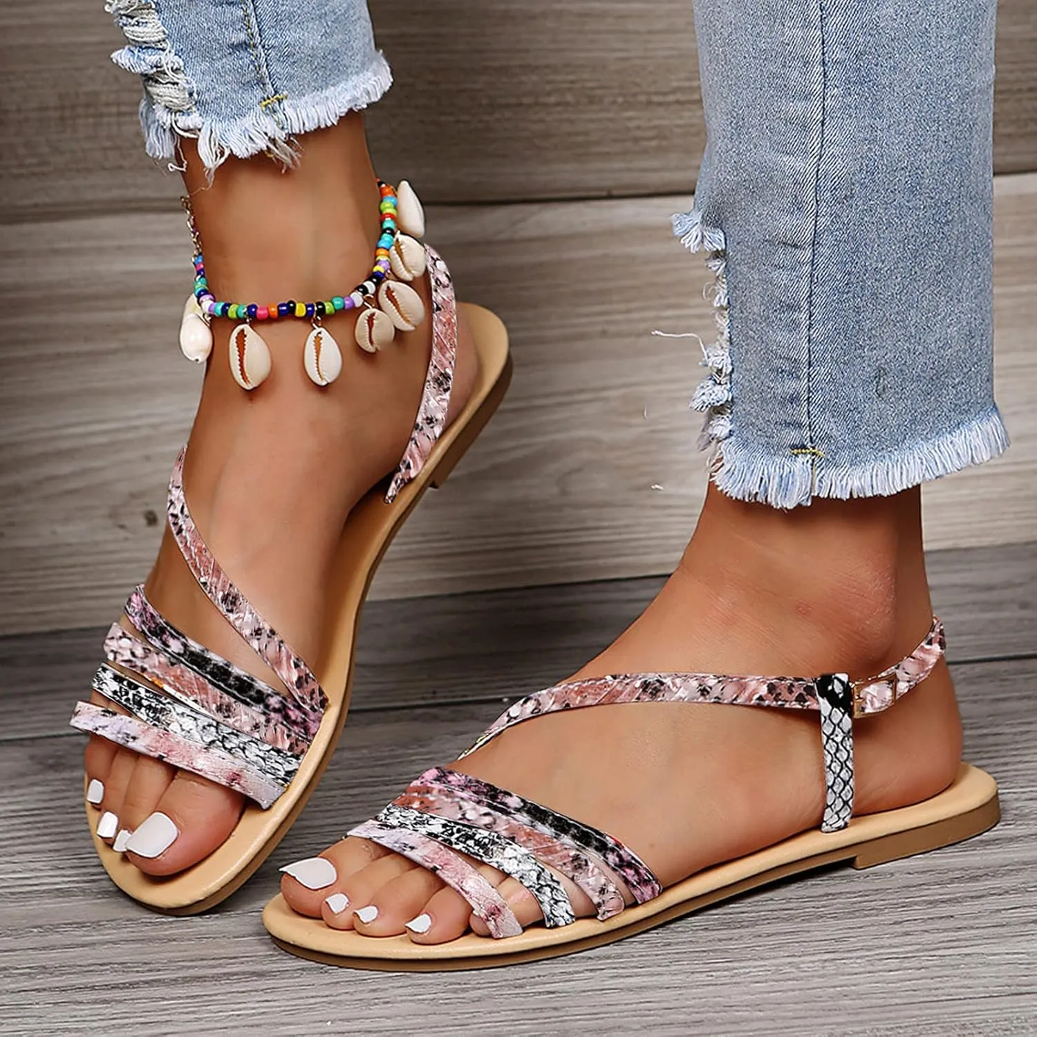 Sandals for Women Dressy Summer, Women Arch Support Sandals Comfortable Floral Slides Summer Platform Sandals Slippers
