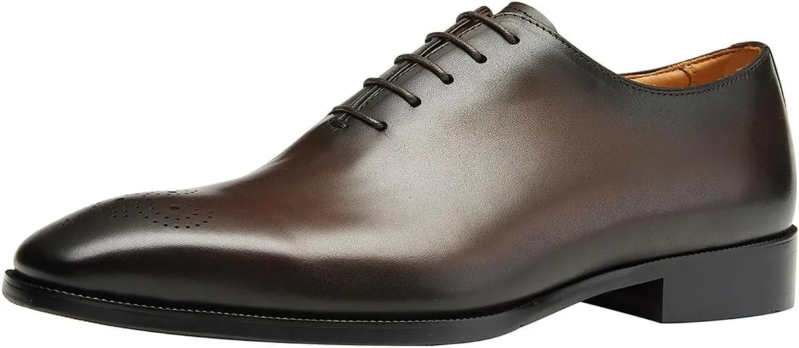 Santimon Mens Dress Oxford Shoes Business Casual Wholecut Tuxedo Wedding Shoes for Men