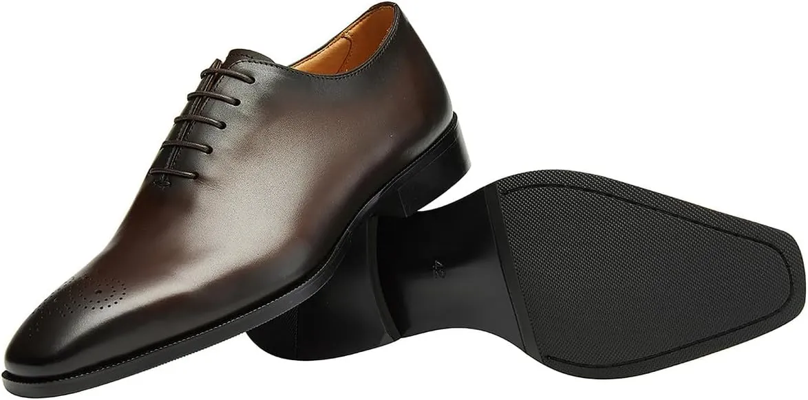Santimon Mens Dress Oxford Shoes Business Casual Wholecut Tuxedo Wedding Shoes for Men