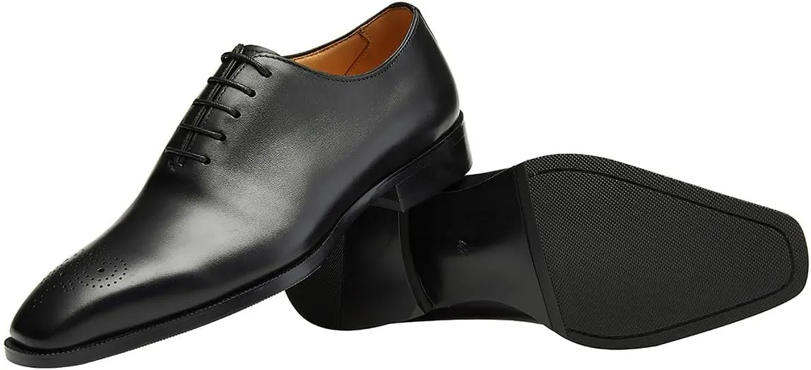 Santimon Mens Dress Oxford Shoes Business Casual Wholecut Tuxedo Wedding Shoes for Men