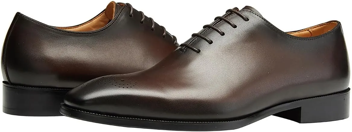 Santimon Mens Dress Oxford Shoes Business Casual Wholecut Tuxedo Wedding Shoes for Men