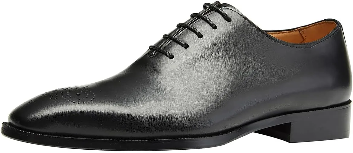 Santimon Mens Dress Oxford Shoes Business Casual Wholecut Tuxedo Wedding Shoes for Men