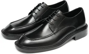 Santimon Men’s Genuine Leather Oxfords Dress Shoes – Lace-Up Derby with Rubber Sole, Soft Calfskin Lining, Anti-Slip Business Formal Suit Shoes for Office, Wedding & Daily Wear