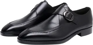 Santimon Men's Leather Monk Strap Dress Loafers, Blake Stitched, Buiness Dress Formal Shoes,Tuxedo Shoes for Men
