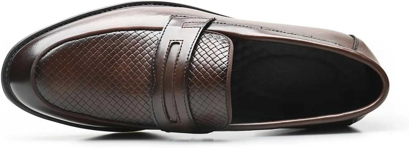 Santimon Mens Loafers Casual Dress Slip On Walking Shoes Wedding Prom Formal Penny Loafers Business Tuxedo Leather Moccasins for Men
