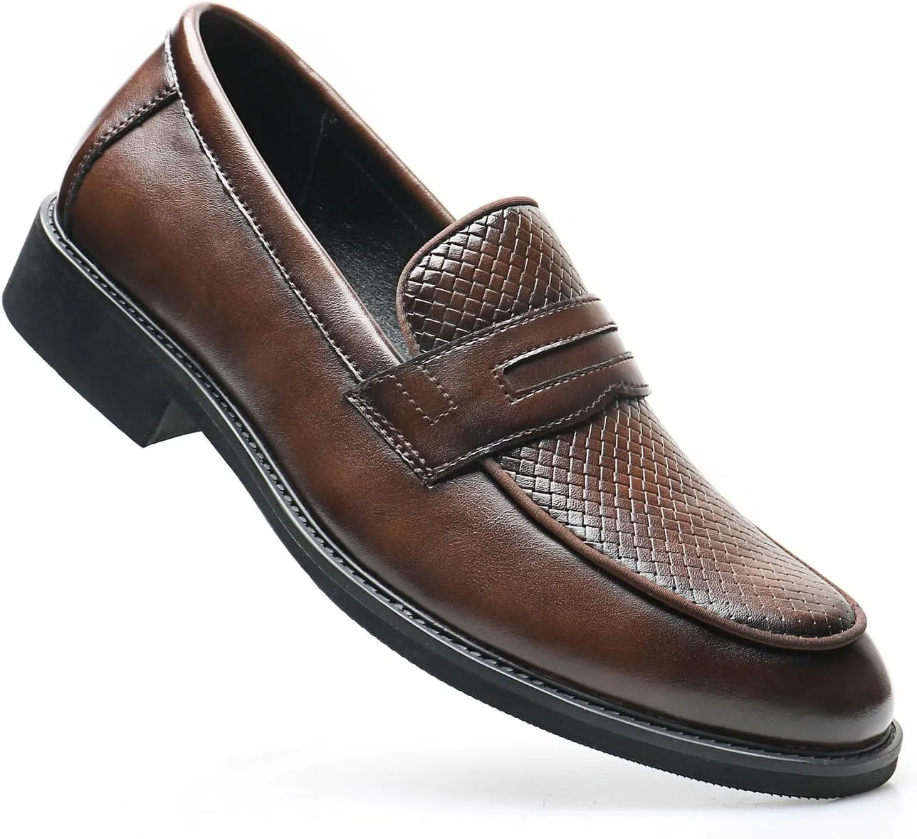 Santimon Mens Loafers Casual Dress Slip On Walking Shoes Wedding Prom Formal Penny Loafers Business Tuxedo Leather Moccasins for Men