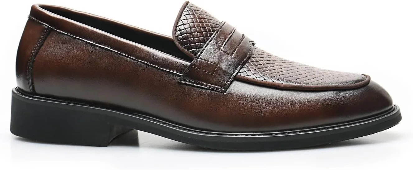 Santimon Mens Loafers Casual Dress Slip On Walking Shoes Wedding Prom Formal Penny Loafers Business Tuxedo Leather Moccasins for Men