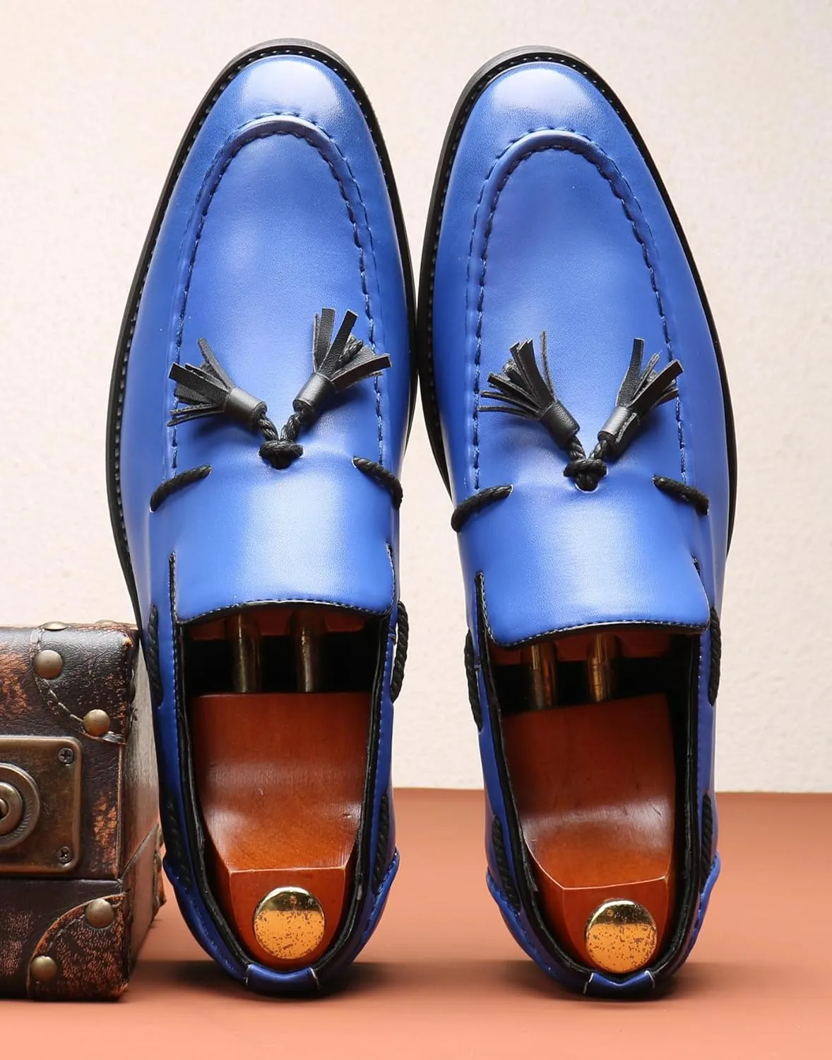 Santimon Mens Loafers Casual Dress Slip On Walking Shoes Wedding Prom Tassel Loafers Business Tuxedo Leather Moccasins for Men