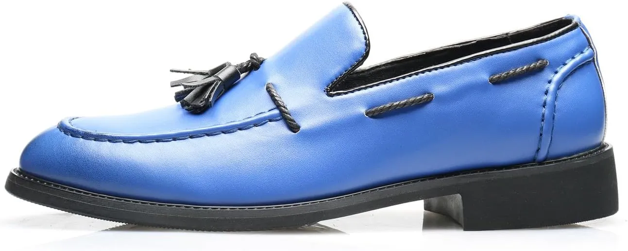Santimon Mens Loafers Casual Dress Slip On Walking Shoes Wedding Prom Tassel Loafers Business Tuxedo Leather Moccasins for Men