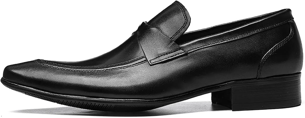 Santimon Mens Loafers Dress Casual Slip-On Tassel Loafer Fashion Tuxedo Wedding Moccasin Genuine Leather Formal Business Penny Loafers Comfortable Shoes for Men