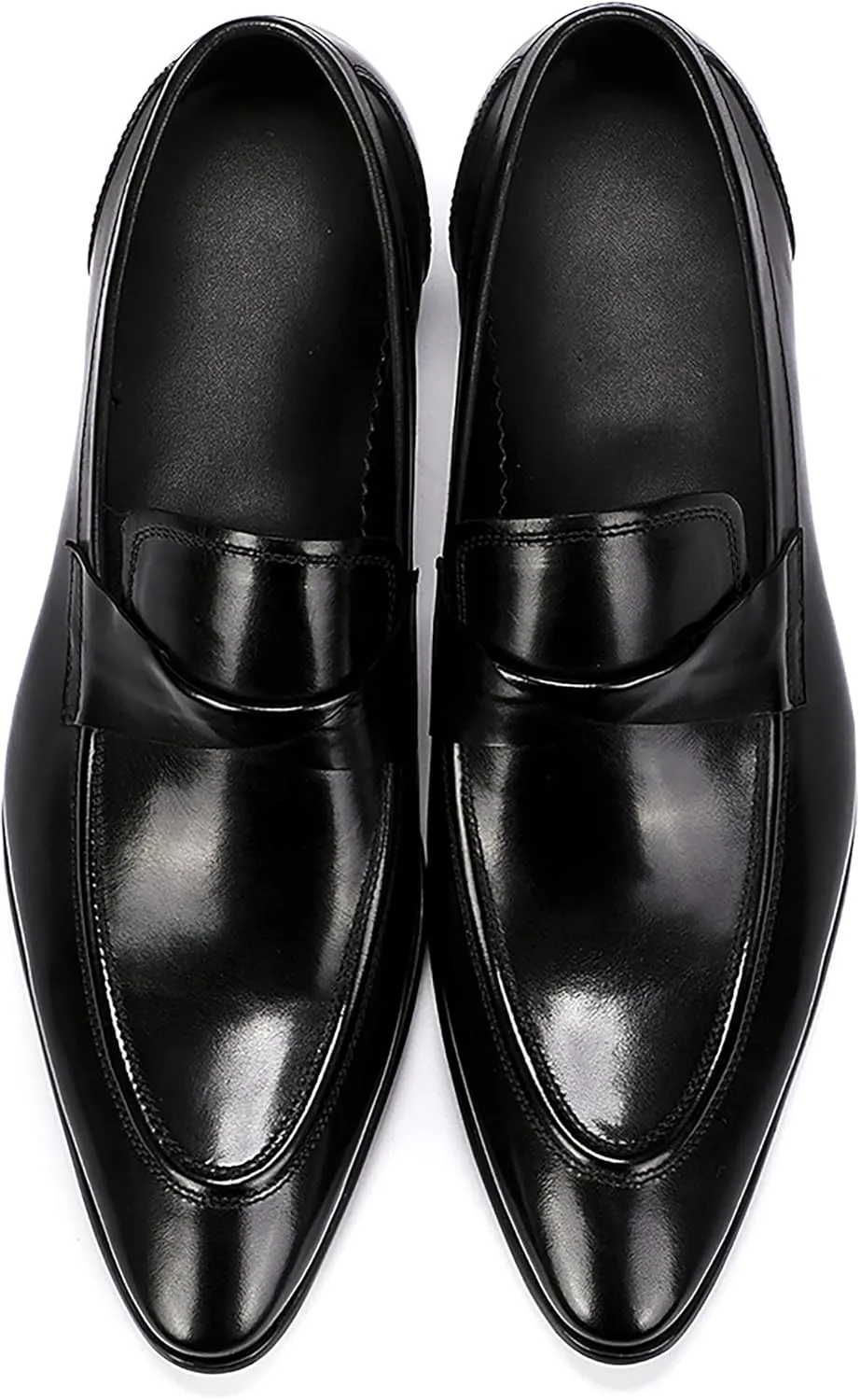 Santimon Mens Loafers Dress Casual Slip-On Tassel Loafer Fashion Tuxedo Wedding Moccasin Genuine Leather Formal Business Penny Loafers Comfortable Shoes for Men