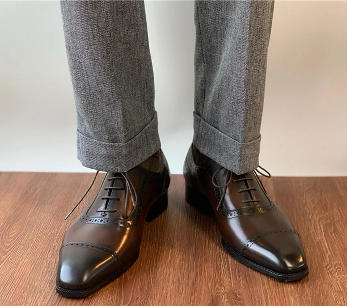 Santimon Mens Oxfords Shoes Dress Formal Genunie Leather Pointed Toe Oxford Fashion Business Casual Derby Modern Prom Wedding Suit Shoes Tuxedo Shoes for Men