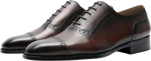 Santimon Mens Oxfords Shoes Dress Formal Genunie Leather Pointed Toe Oxford Fashion Business Casual Derby Modern Prom Wedding Suit Shoes Tuxedo Shoes for Men