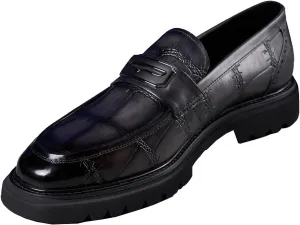 Santimon Mens Slip On Shoes Black Dress Formal Penny Loafers Genuie Leather Suit Shoes Buiness Tuxedo Wedding Mocasines Men Casual Shoes
