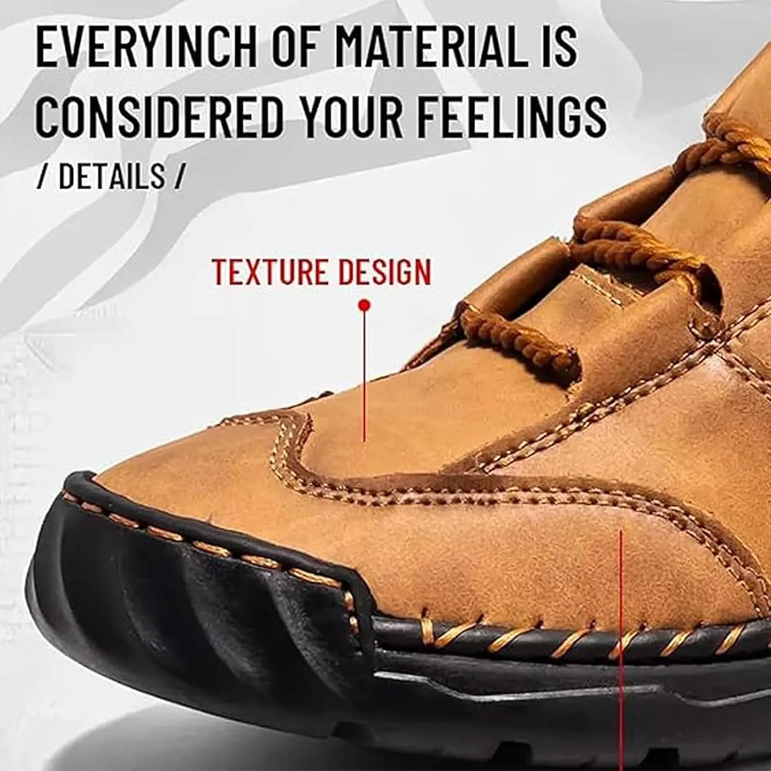 Sawbehind Men's Comfortable Handmade Leather Boots – Waterproof,Spacious Toe Box Outdoor Leather Shoes Ankle Boots