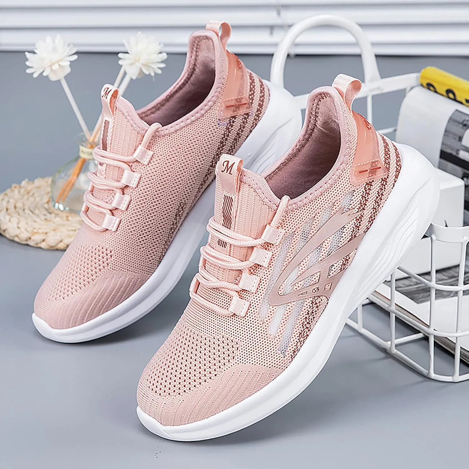 SBGMoSJ Women's Sneakers Size 8 Wide Zapatillas Sin Cordones para Mujer Shoes for Women Sneakers Slip Ons Casual Sneakers for Women Wide Width Womens Shoes Nursing Casual Slip Ons Wide Width