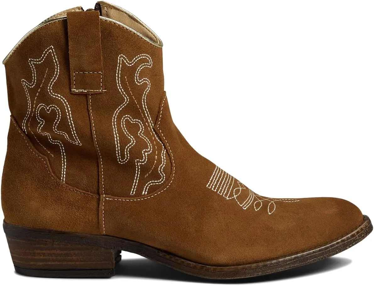 SHODENSE Cowboy Boots Women Embroidered Ankle Booties Low Chunky Stacked Heel Pointed Toe Mid Calf Western Boots Zipper Suede Cowgirl Boot Wide Calf Snip Toe Vintage Fall Boot Exotic Comfort 4-11 M US