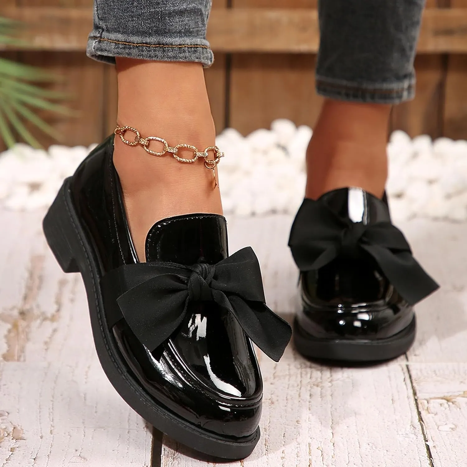 Slip On Loafers for Women Low Business Shoes Classic Penny Loafers Dressy Work Shoes Comfort Casual Office Shoes