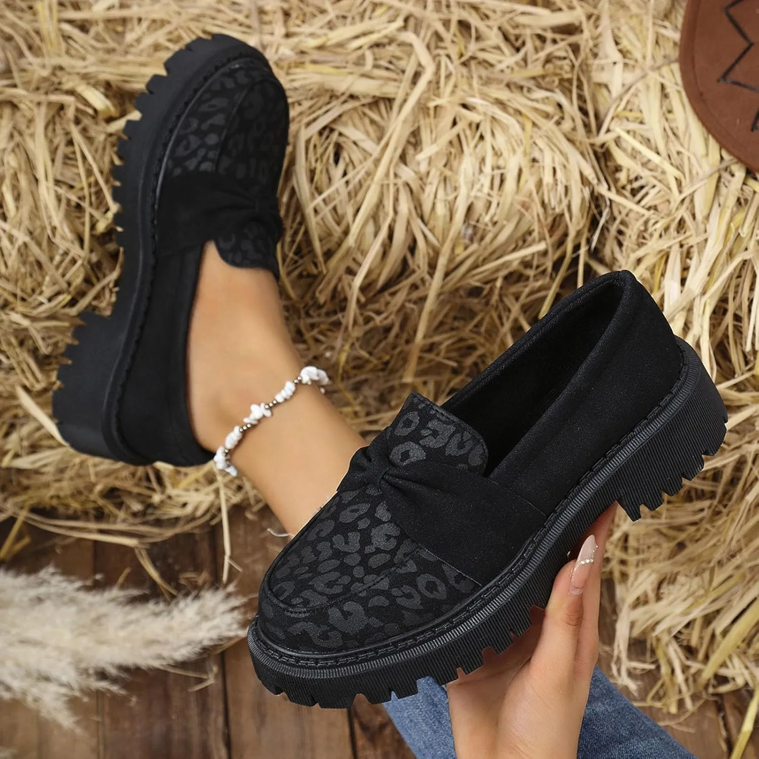 Slip On Loafers for Women Low Business Shoes Classic Penny Loafers Dressy Work Shoes Comfort Casual Office Shoes