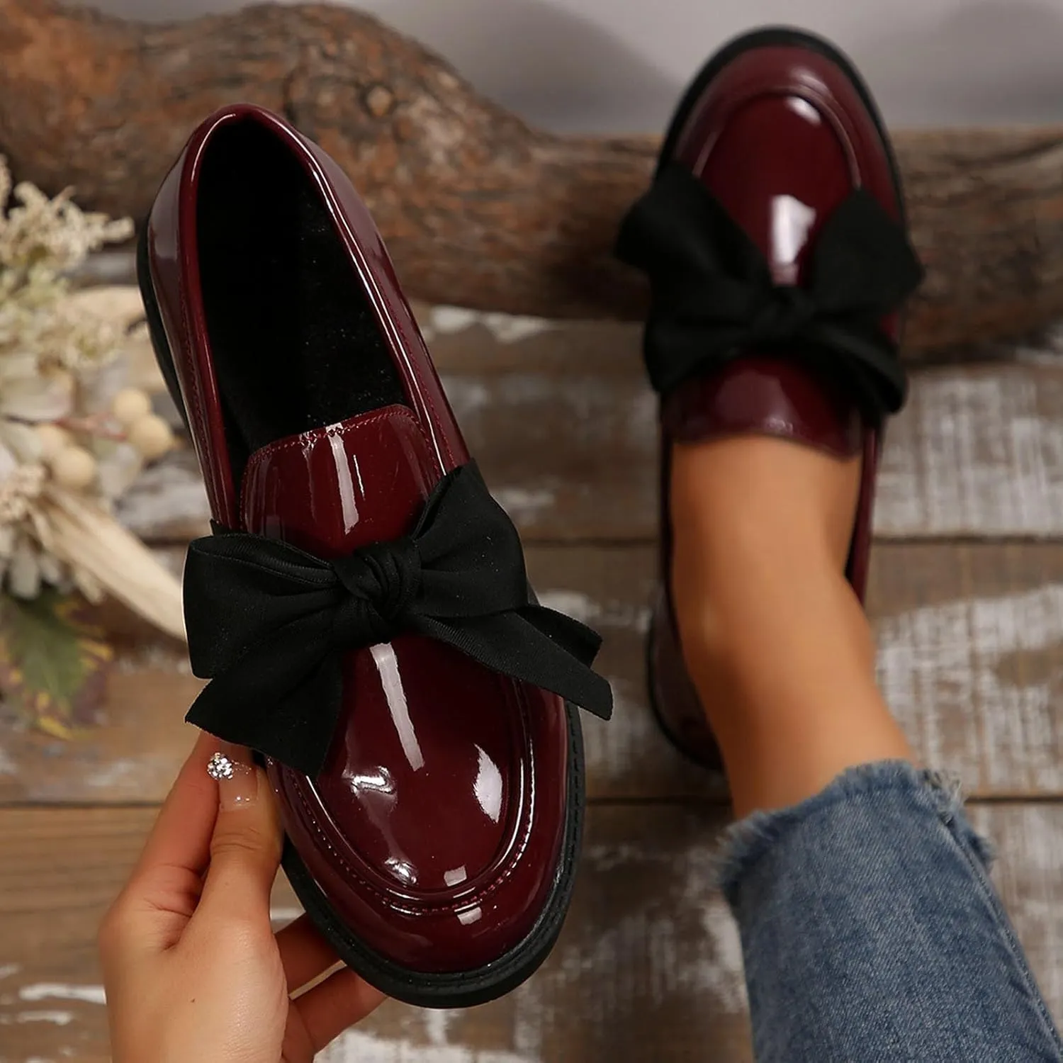 Slip On Loafers for Women Low Business Shoes Classic Penny Loafers Dressy Work Shoes Comfort Casual Office Shoes