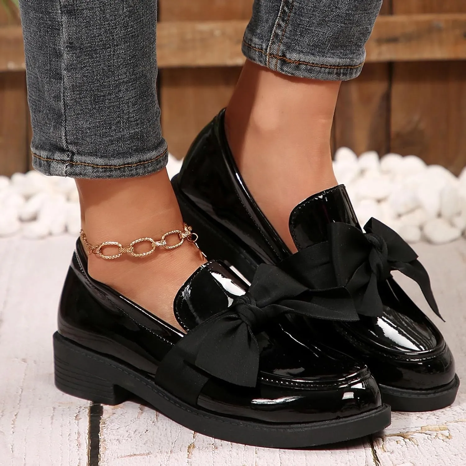 Slip On Loafers for Women Low Business Shoes Classic Penny Loafers Dressy Work Shoes Comfort Casual Office Shoes