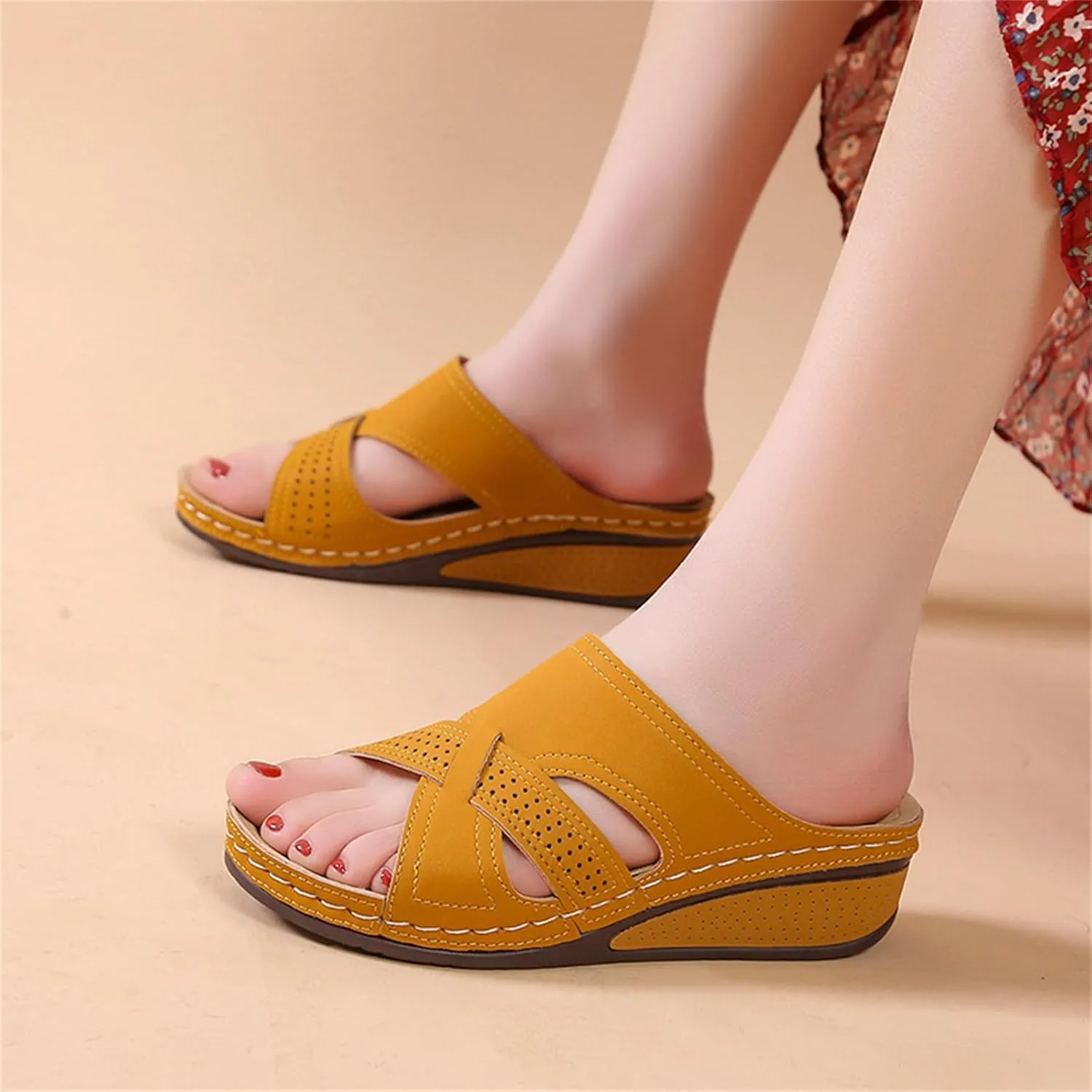 Slipper for Women Orthopedic Sandals for Women Dressy Summer Flip Flops Outdoor Walking Sandals with Arch Support Slides Sandal Summer Casual Going Out Flip Flops Fashion Open Toe Slipper