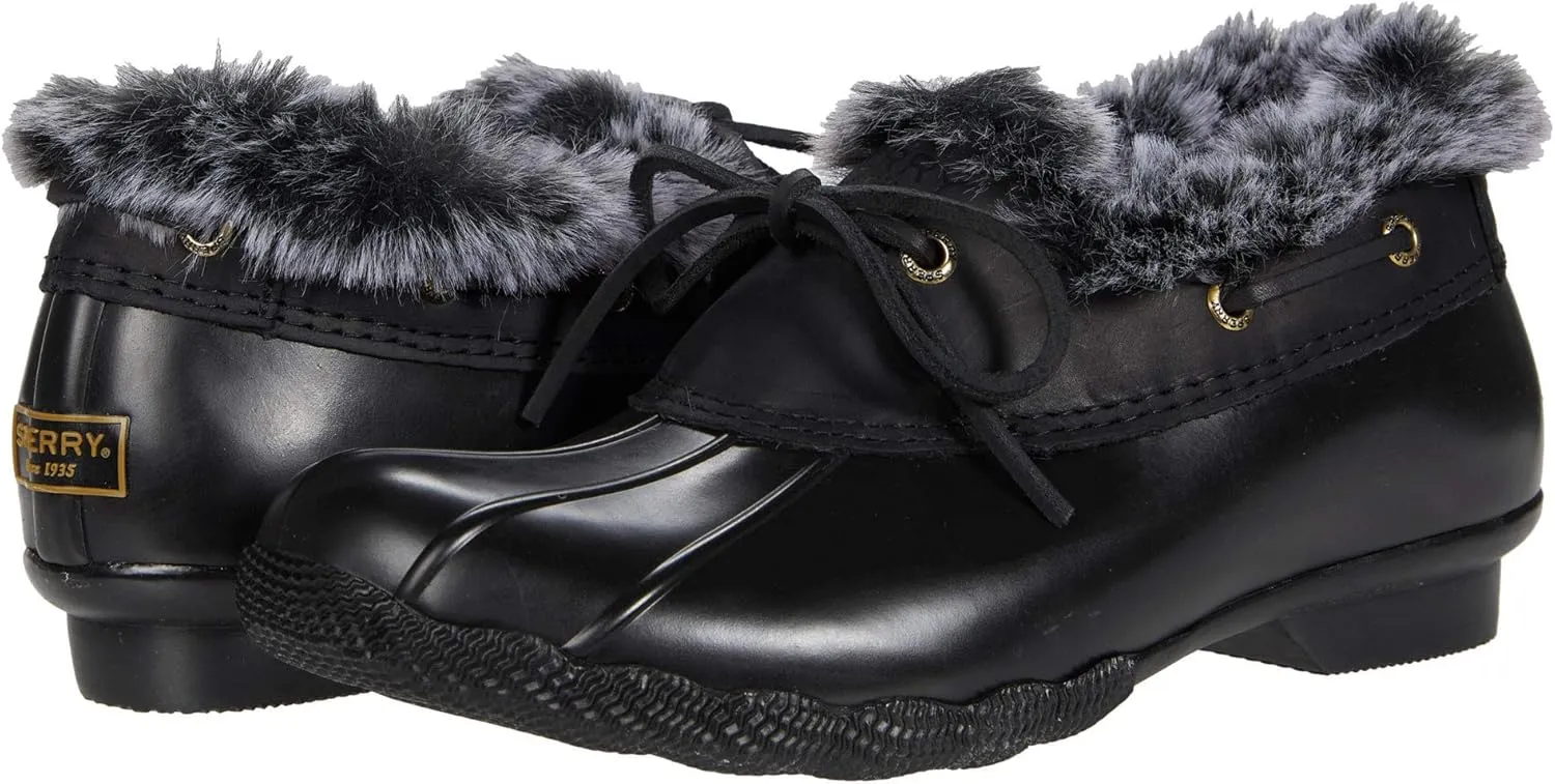 Sperry Ladies Footwear Women's Saltwater 1-Eye Rain Boot, Black/Black, 7
