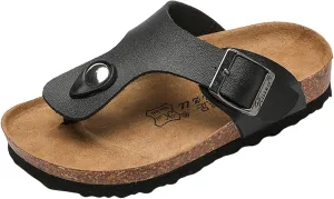 Spring and Summer Children's Boys and Girls Cork Flip Flops Shoes Glossy Slippers Slippers A Word Toddler Girl Sandals