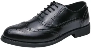Spring Breathable Comfortable Walking Shoes British Style Classic Business Dress Leather Shoes Casual Lace-up Brogue Oxford