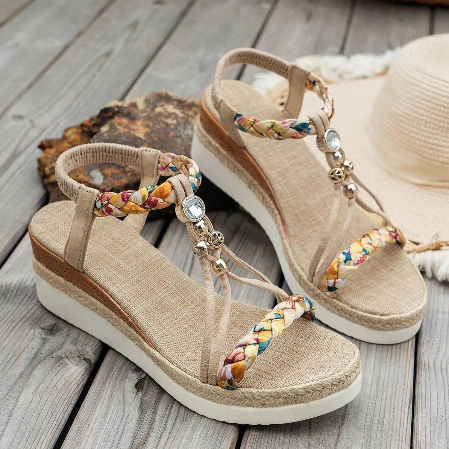 Summer Beach Sandals for Women 2025,Crystal Rhinestone Pearl Flat Sandals for Women Dressy Bling Sparkly Thong Sandals Comfortable T Strap Slip-On Shoes Casual Walking Sandals Strappy Sandals 
