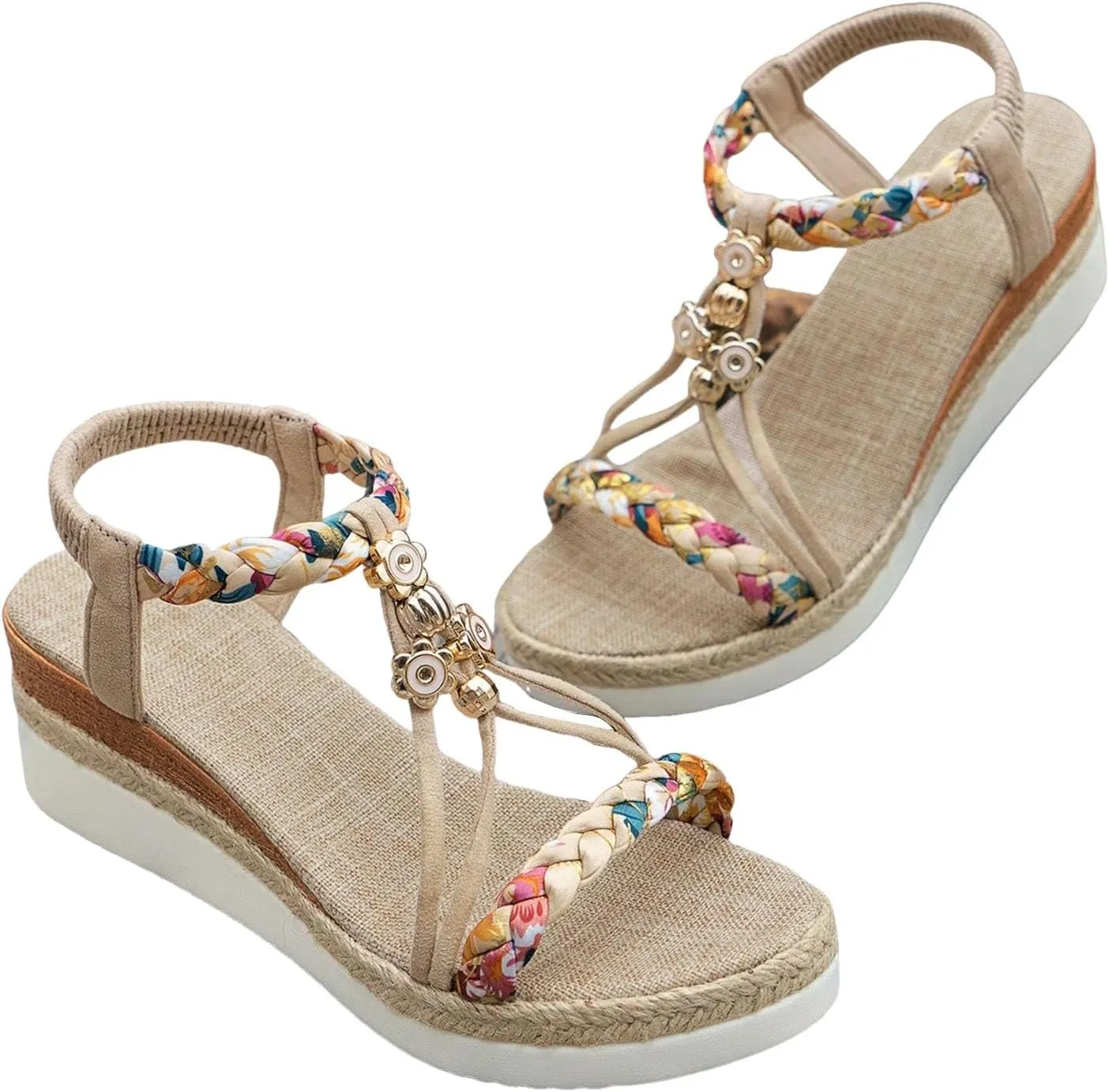 Summer Beach Sandals for Women 2025,Crystal Rhinestone Pearl Flat Sandals for Women Dressy Bling Sparkly Thong Sandals Comfortable T Strap Slip-On Shoes Casual Walking Sandals Strappy Sandals 