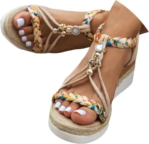 Summer Beach Sandals for Women 2025,Crystal Rhinestone Pearl Flat Sandals for Women Dressy Bling Sparkly Thong Sandals Comfortable T Strap Slip-On Shoes Casual Walking Sandals Strappy Sandals 