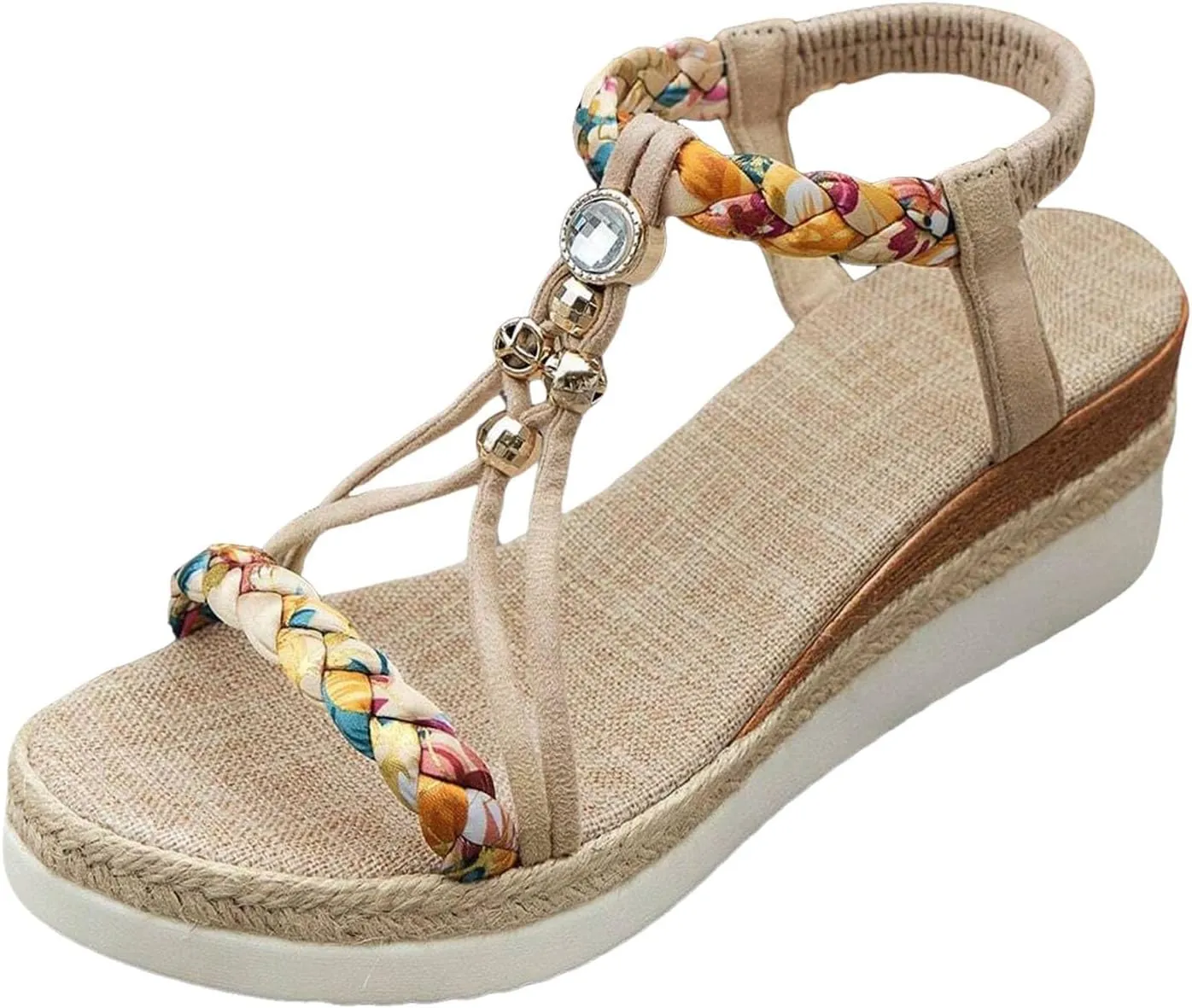 Summer Beach Sandals for Women 2025,Crystal Rhinestone Pearl Flat Sandals for Women Dressy Bling Sparkly Thong Sandals Comfortable T Strap Slip-On Shoes Casual Walking Sandals Strappy Sandals 