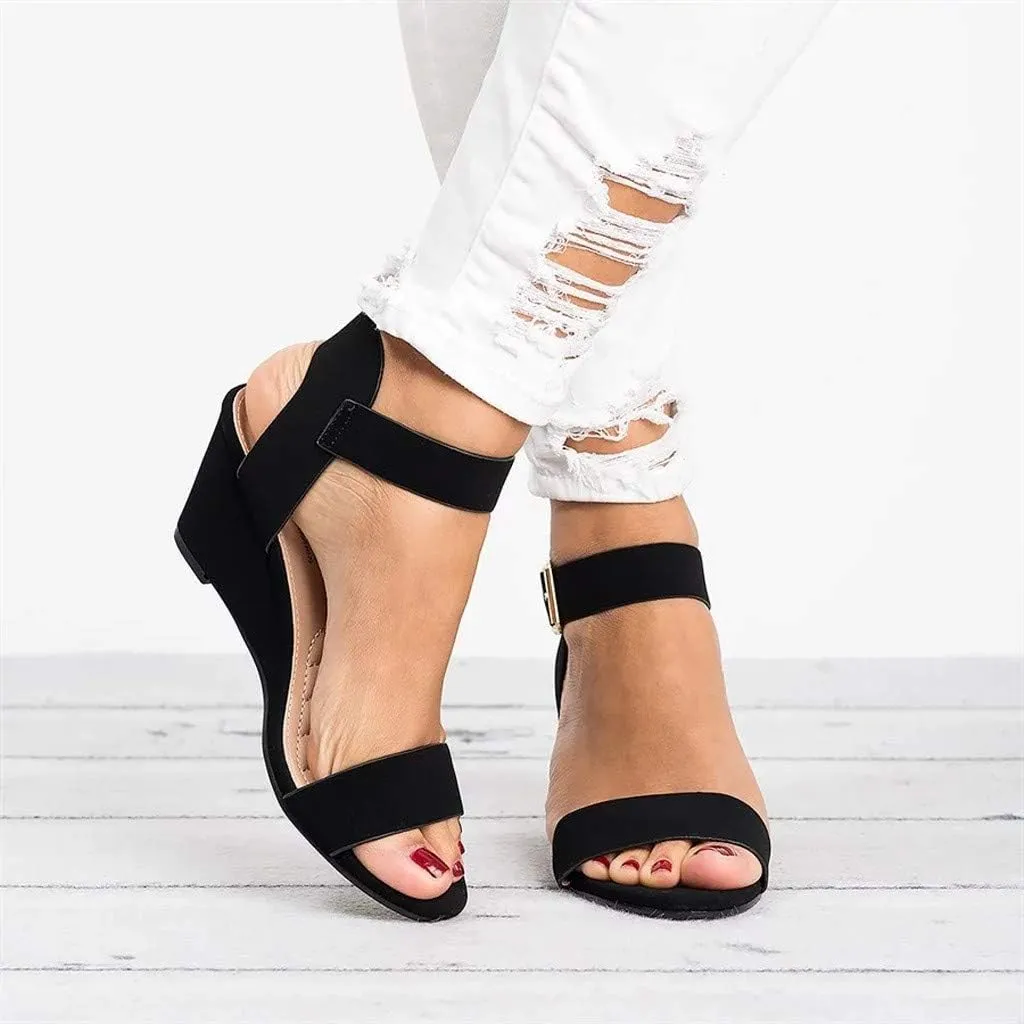 Summer Sandals for Women, Sandals Women Ankle Strap Chunky Chunky Heel Sandals Open Toe Wedding Party Dress Shoes