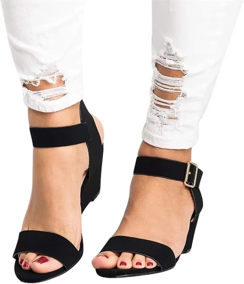 Summer Sandals for Women, Sandals Women Ankle Strap Chunky Chunky Heel Sandals Open Toe Wedding Party Dress Shoes