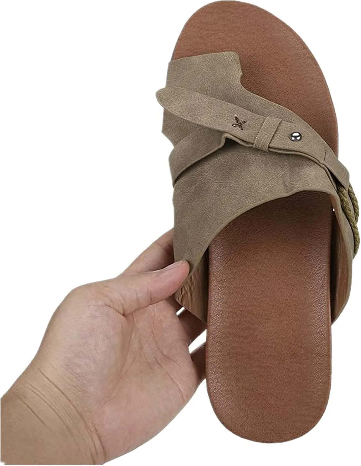 Summer Sandals For Women,Womens Dressy Strappy Flat Sandals Flip Flops Clip Toe T-Strap Gladiator Sandal Shoes for Beach