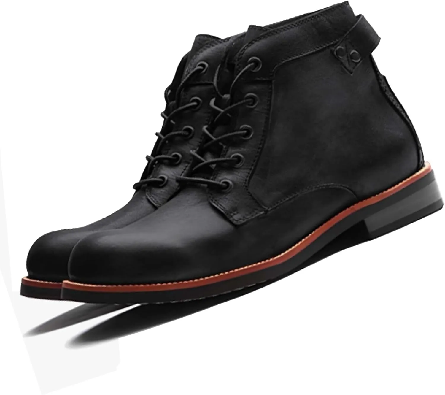 Tanner Shoes Men, Full-Grain Leather Oxford with Non Slip Rubber Sole, Breathable Cushioned Dress Shoes for Work & Casual Wear