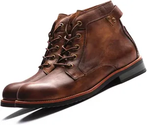 Tanner Shoes Men, Full-Grain Leather Oxford with Non Slip Rubber Sole, Breathable Cushioned Dress Shoes for Work & Casual Wear