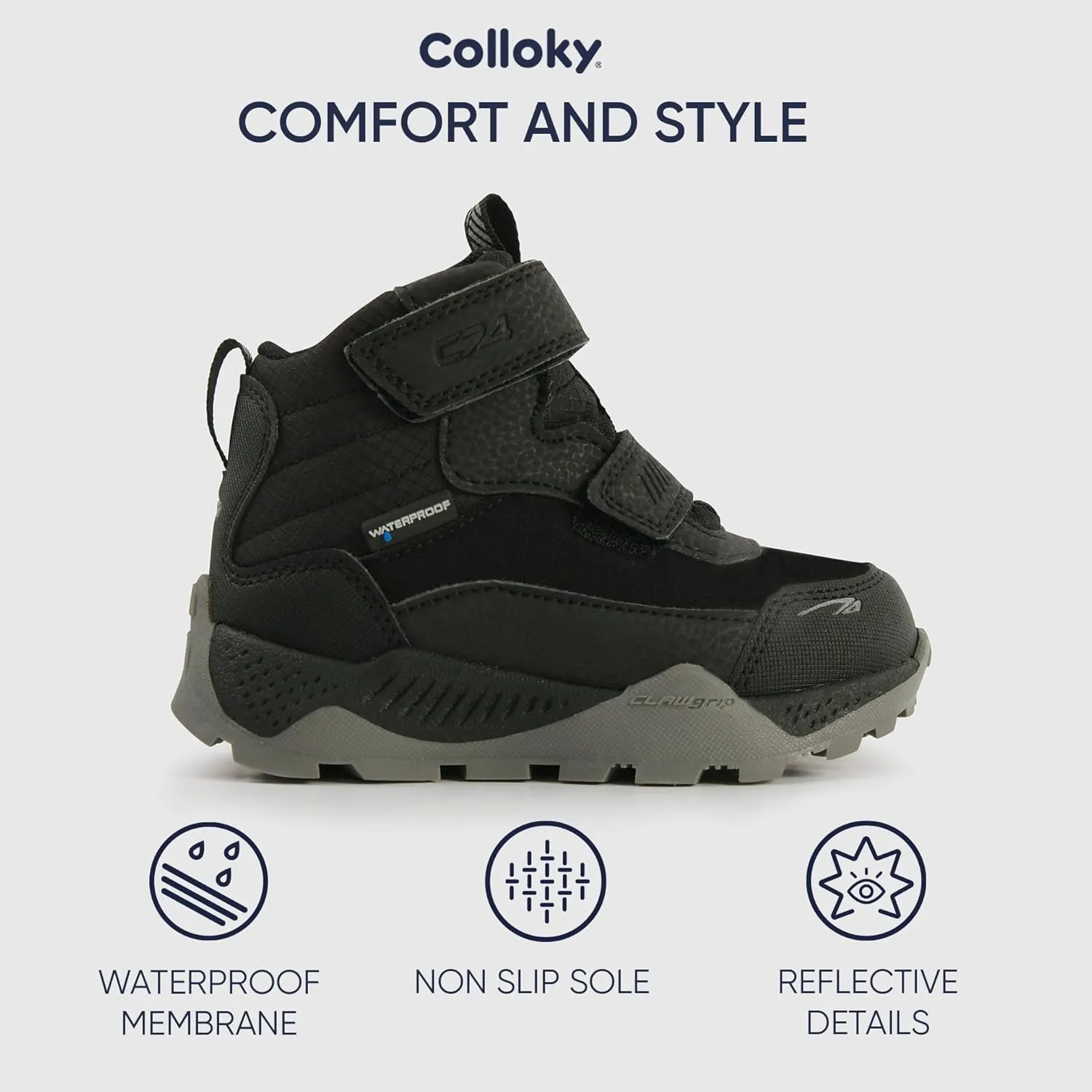 Toddler and Kids Hiking Boots - Waterproof, Slip-Resistant, Durable Outdoor Boots for Adventures and Play - Comfortable Multi-Terrain Shoes