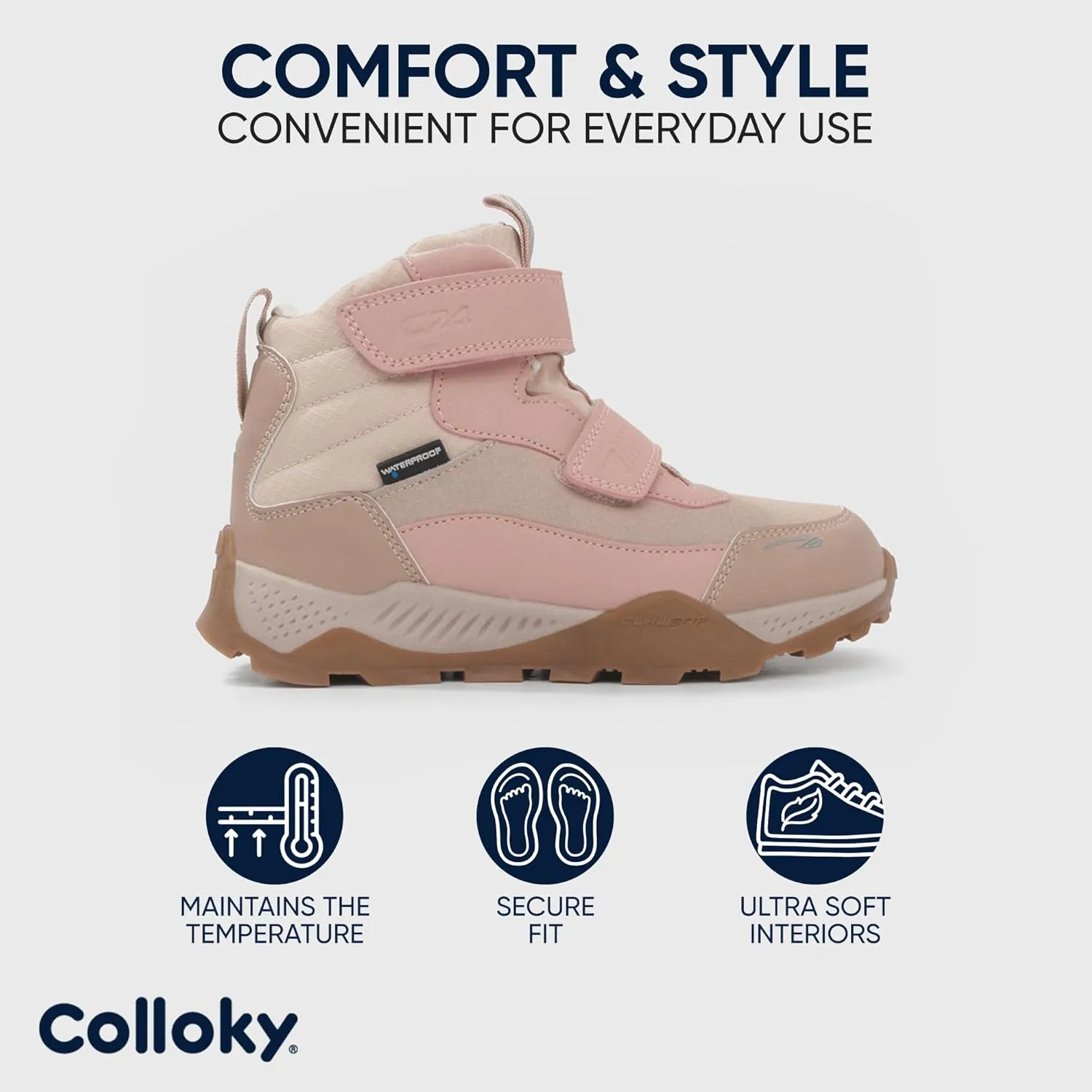 Toddler and Kids Hiking Boots - Waterproof, Slip-Resistant, Durable Outdoor Boots for Adventures and Play - Comfortable Multi-Terrain Shoes