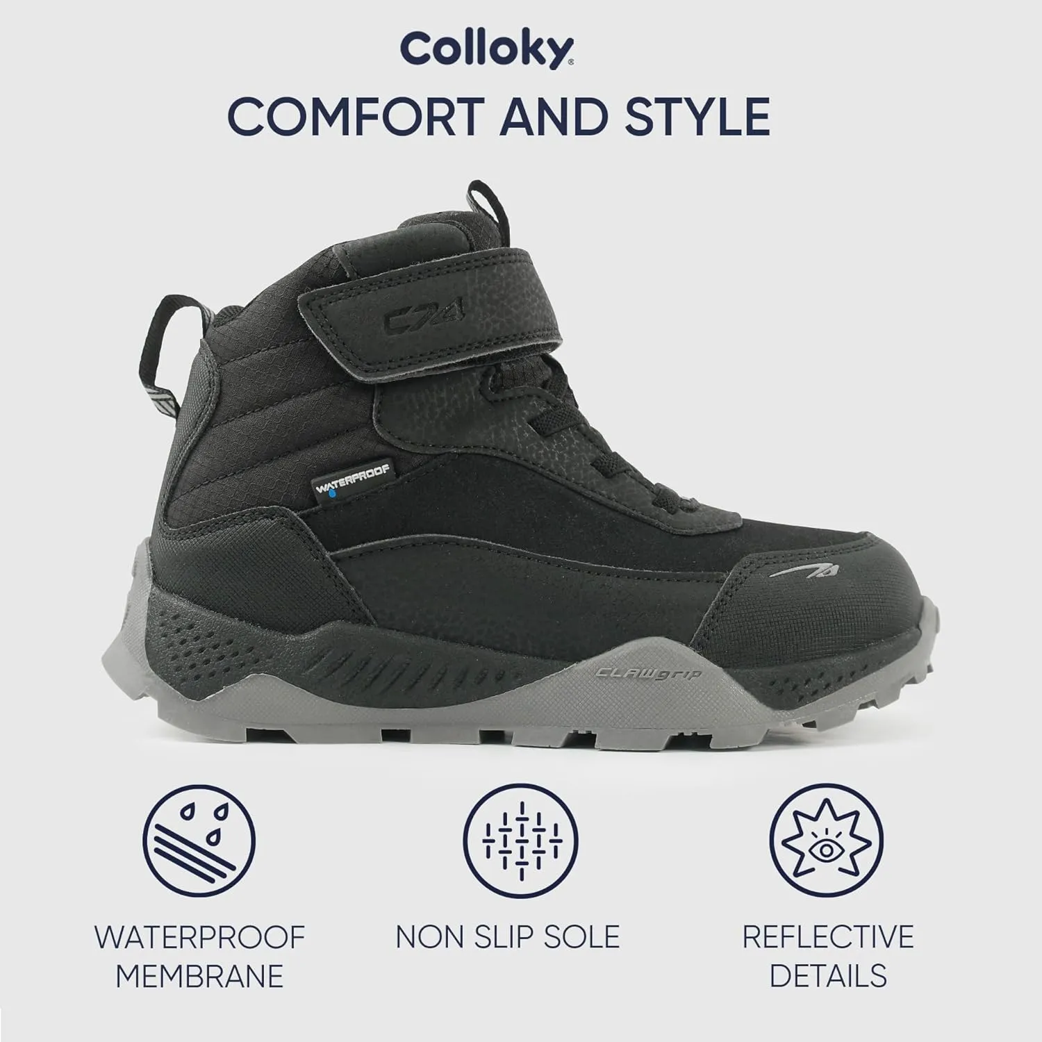 Toddler and Kids Hiking Boots - Waterproof, Slip-Resistant, Durable Outdoor Boots for Adventures and Play - Comfortable Multi-Terrain Shoes