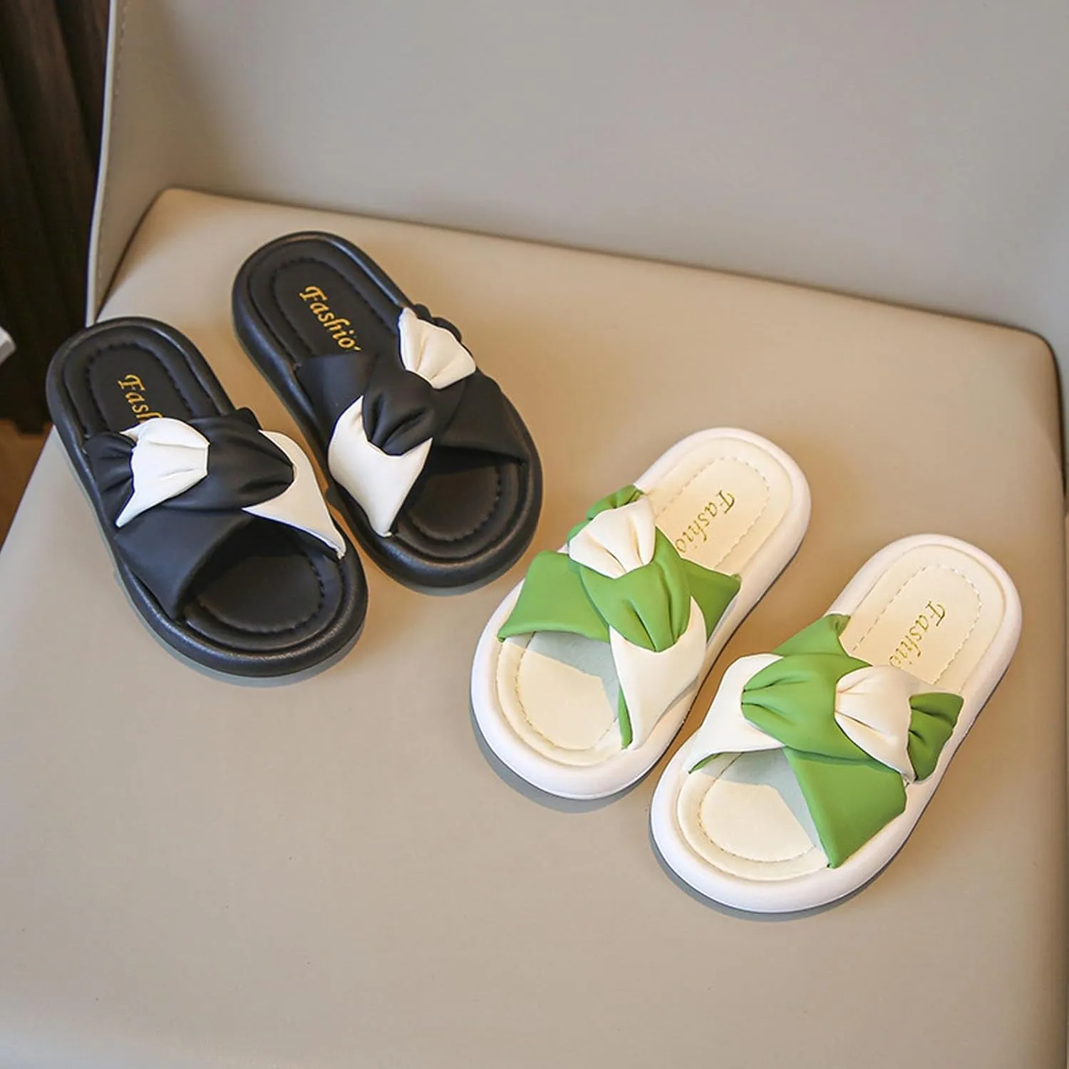 Toddler Flops Toddler Pillow Slippers Shower Bathroom Comfort Non Slip Thick Sole Slippers Casual Beach Flip Flop