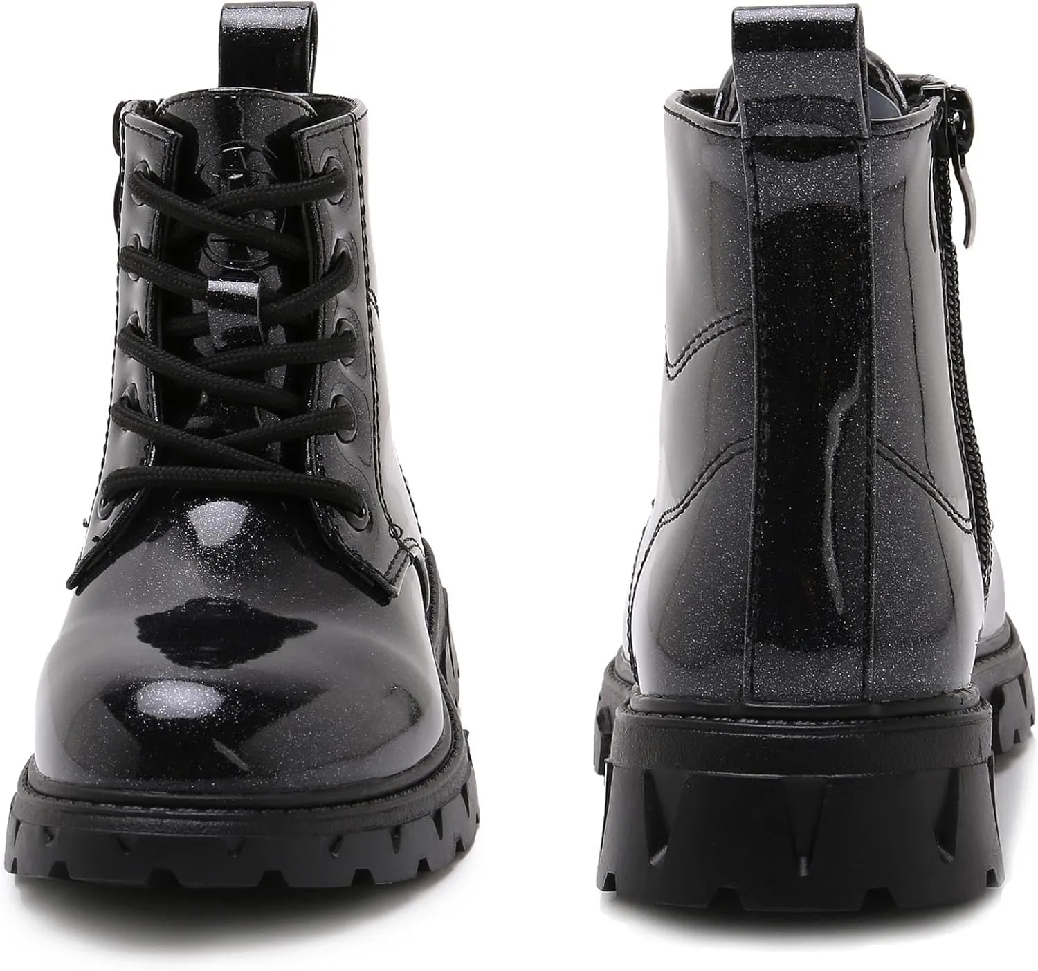 Toddler Little Boys Girls Waterproof Lace-Up Combat Boots Side Zip Ankle Boots Outdoor Hiking Boots
