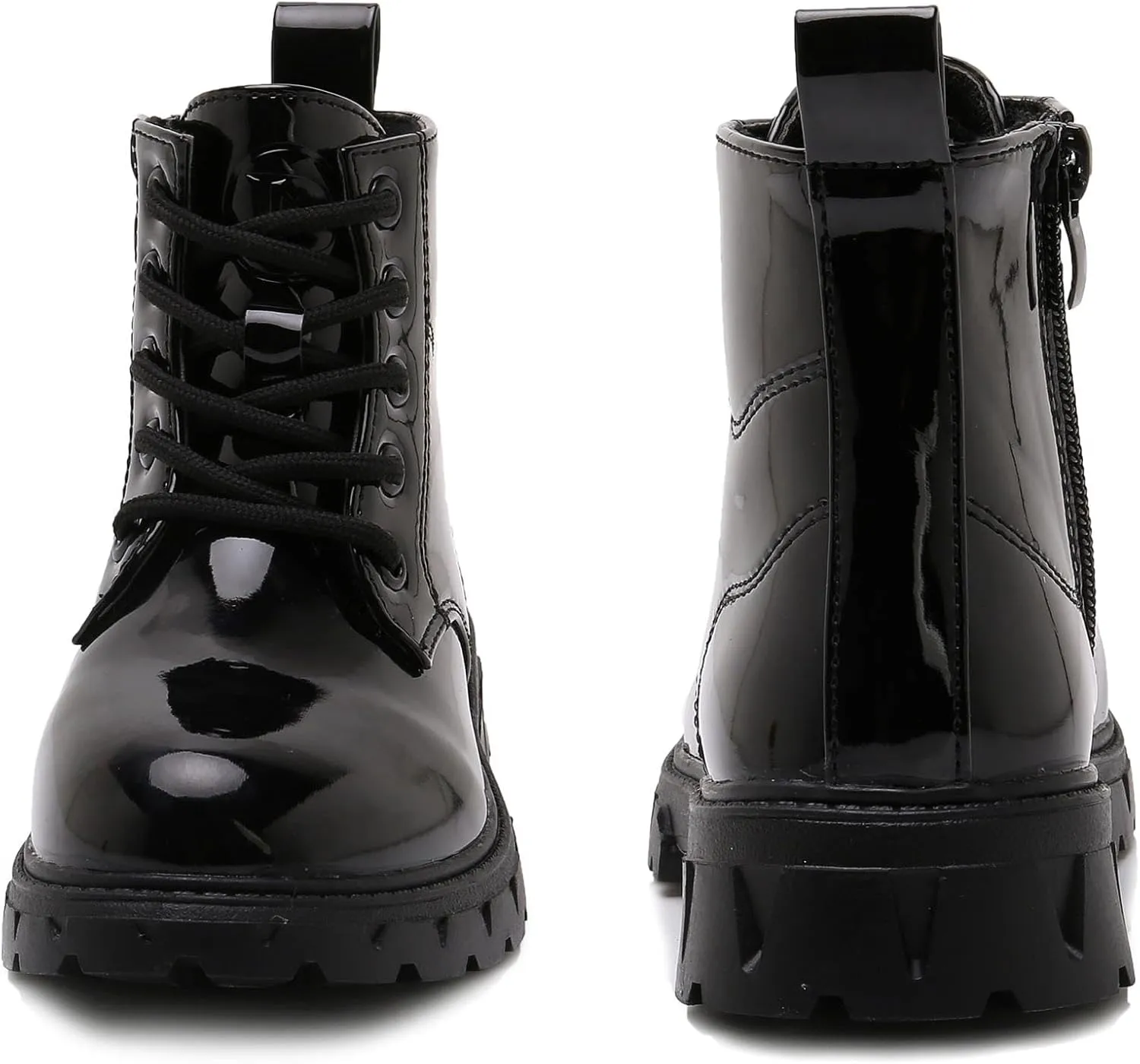 Toddler Little Boys Girls Waterproof Lace-Up Combat Boots Side Zip Ankle Boots Outdoor Hiking Boots