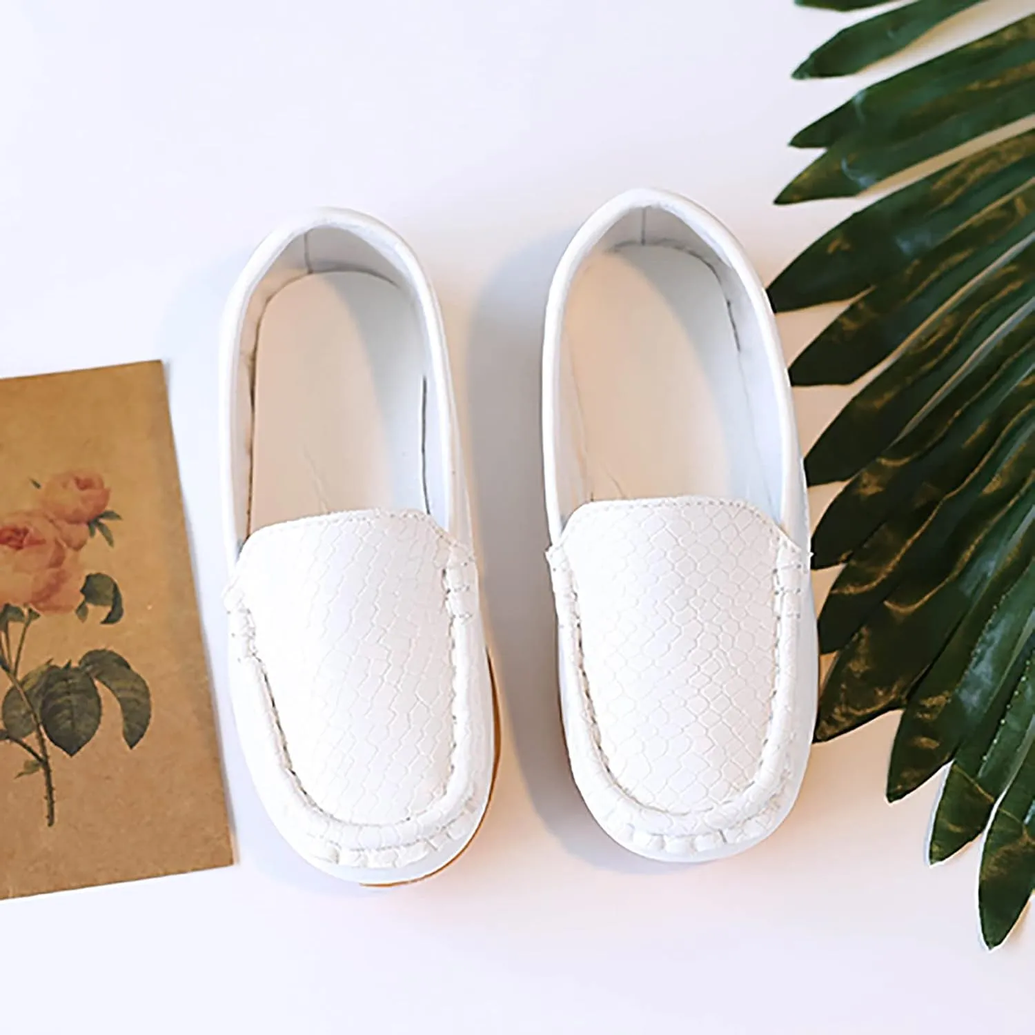 Toddlers Boys Baby Girls Loafers Casual Slip-On Moccasin Boat Dress Shoes Casual Shoes Formal Shoes Leather Flats