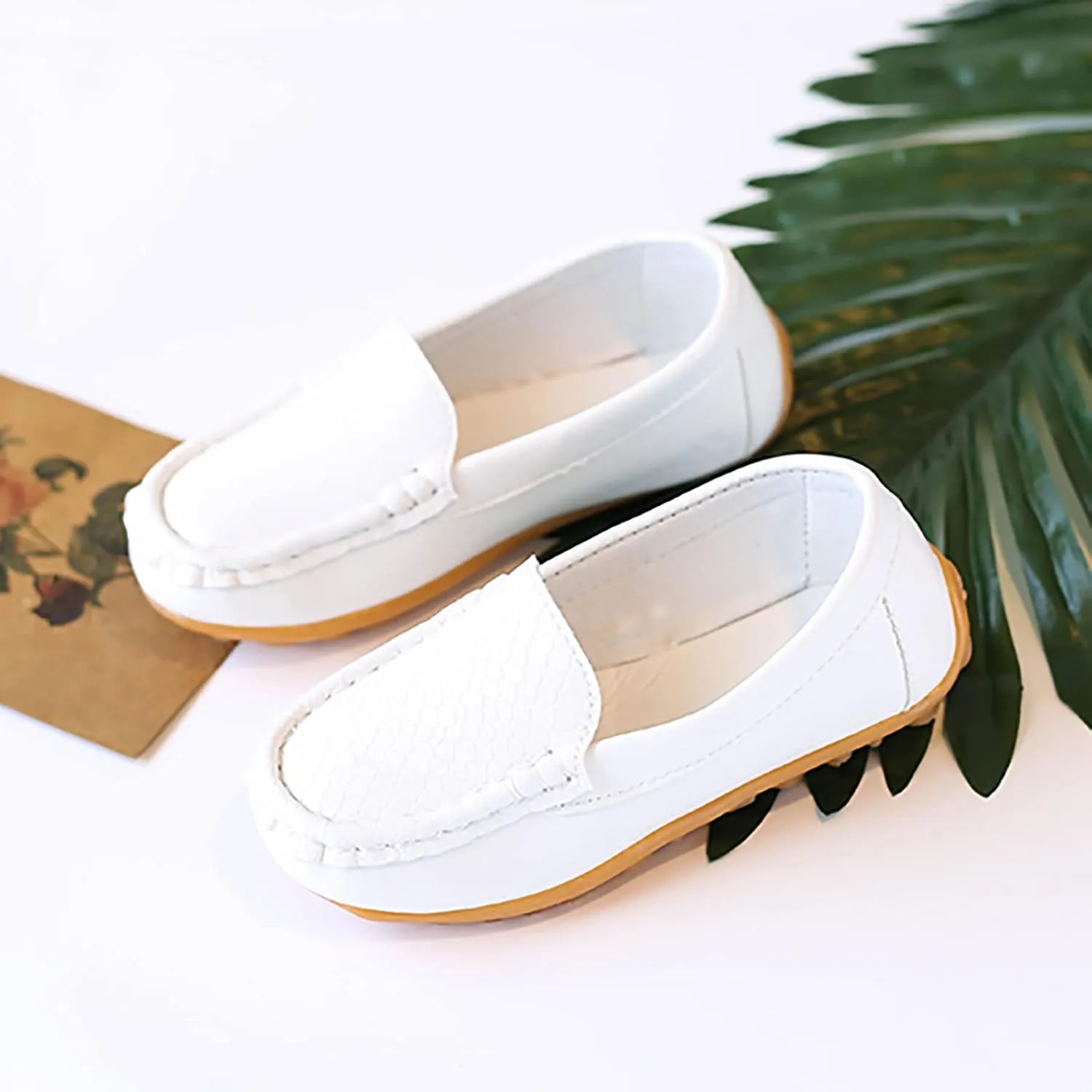 Toddlers Boys Baby Girls Loafers Casual Slip-On Moccasin Boat Dress Shoes Casual Shoes Formal Shoes Leather Flats