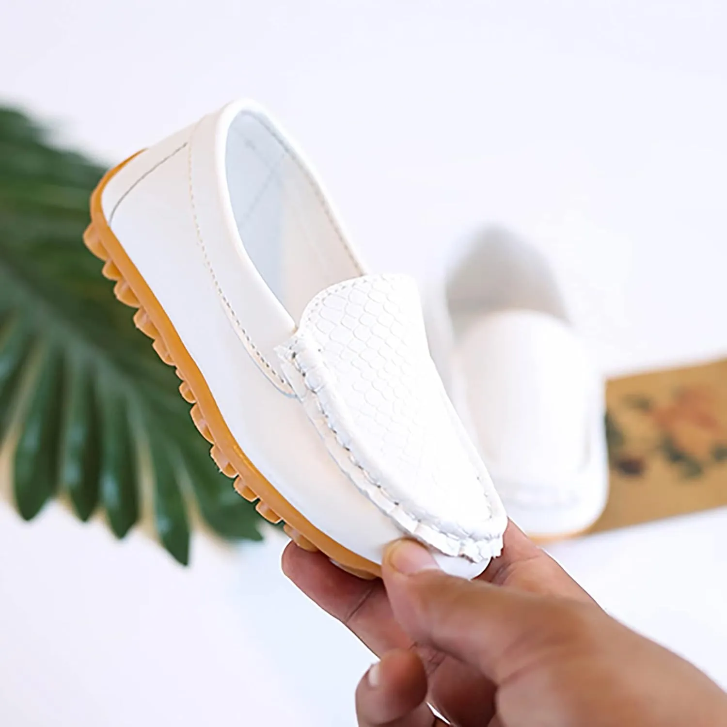 Toddlers Boys Baby Girls Loafers Casual Slip-On Moccasin Boat Dress Shoes Casual Shoes Formal Shoes Leather Flats