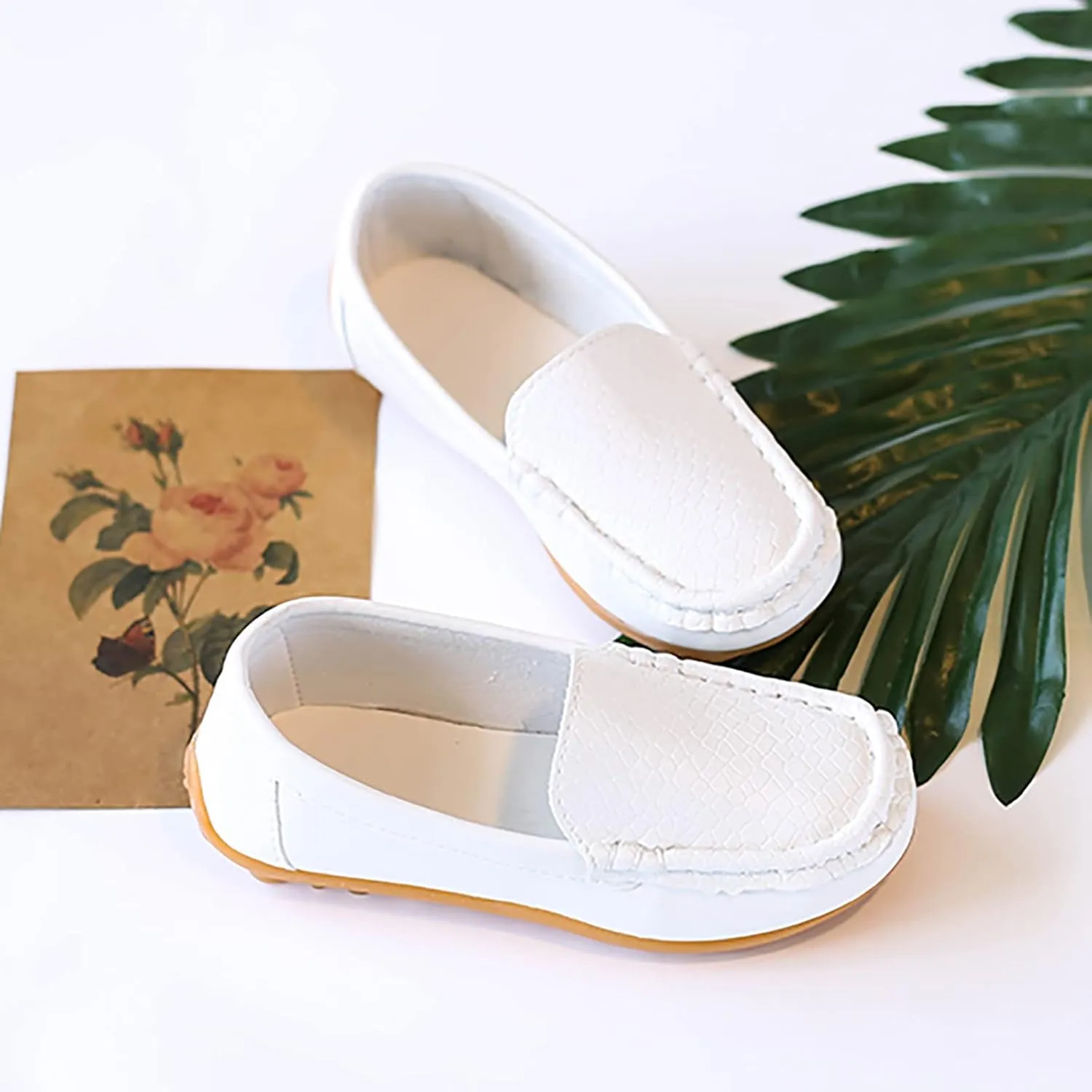 Toddlers Boys Baby Girls Loafers Casual Slip-On Moccasin Boat Dress Shoes Casual Shoes Formal Shoes Leather Flats