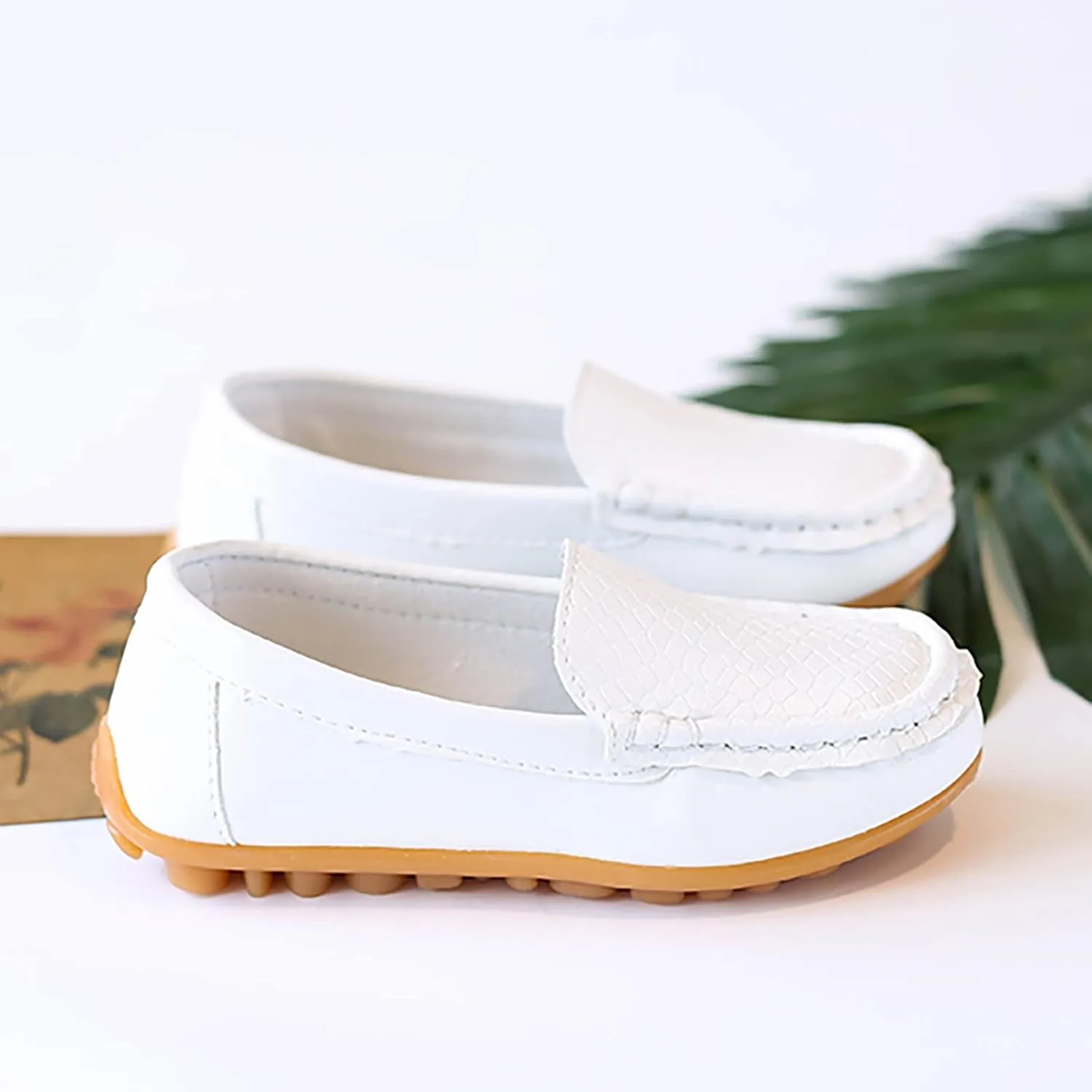 Toddlers Boys Baby Girls Loafers Casual Slip-On Moccasin Boat Dress Shoes Casual Shoes Formal Shoes Leather Flats